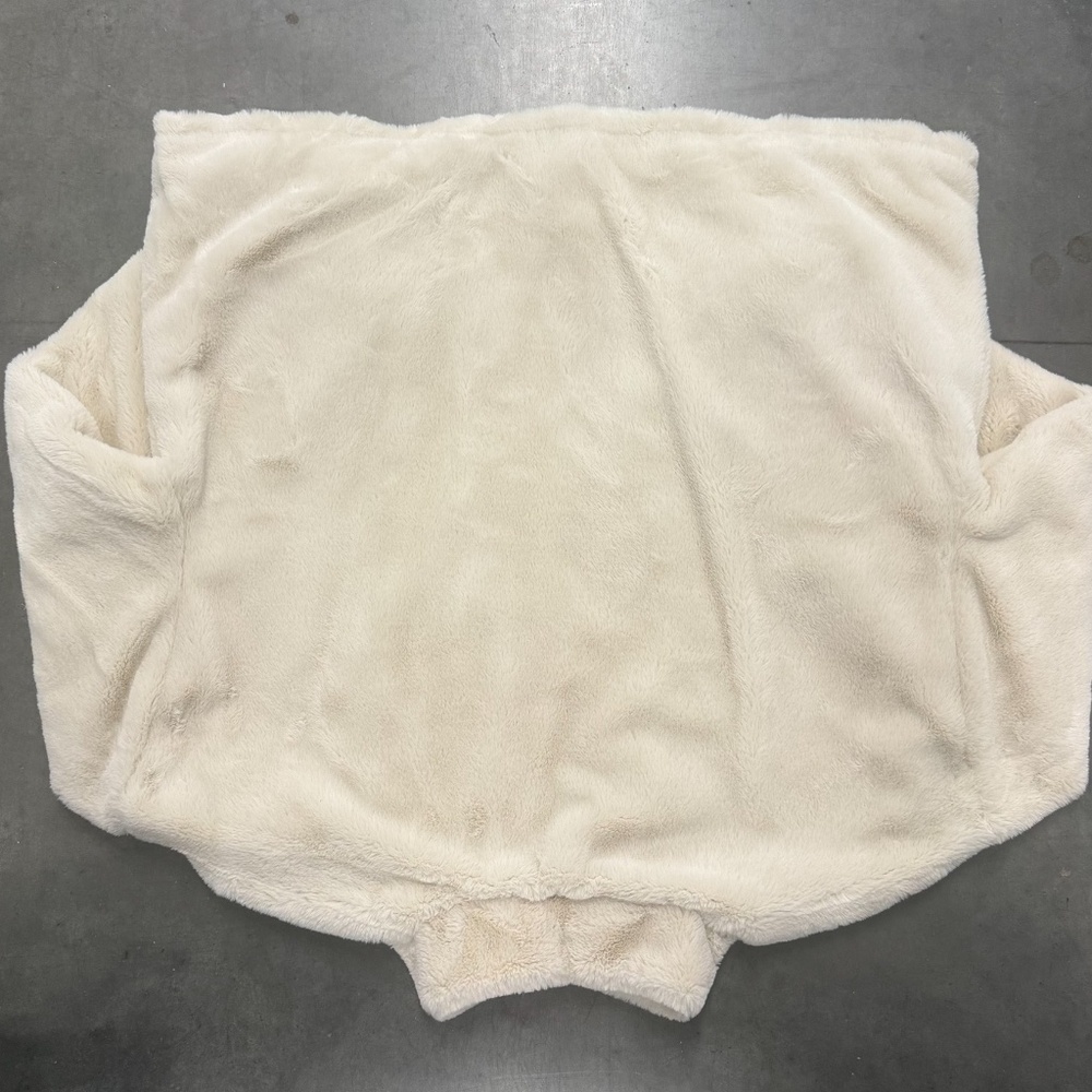 a new day Cream Faux Fur Teddy Quarter-Zip Pullover Sweater M - Picture 4 of 4